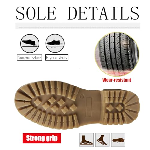 Men's Leather Lace Up Platform Penny Loafers Retro Comfort Round Toe Non-Slip Lug Sole Block Heel Casual Derbys for Business Office Driving Walking Shoes4