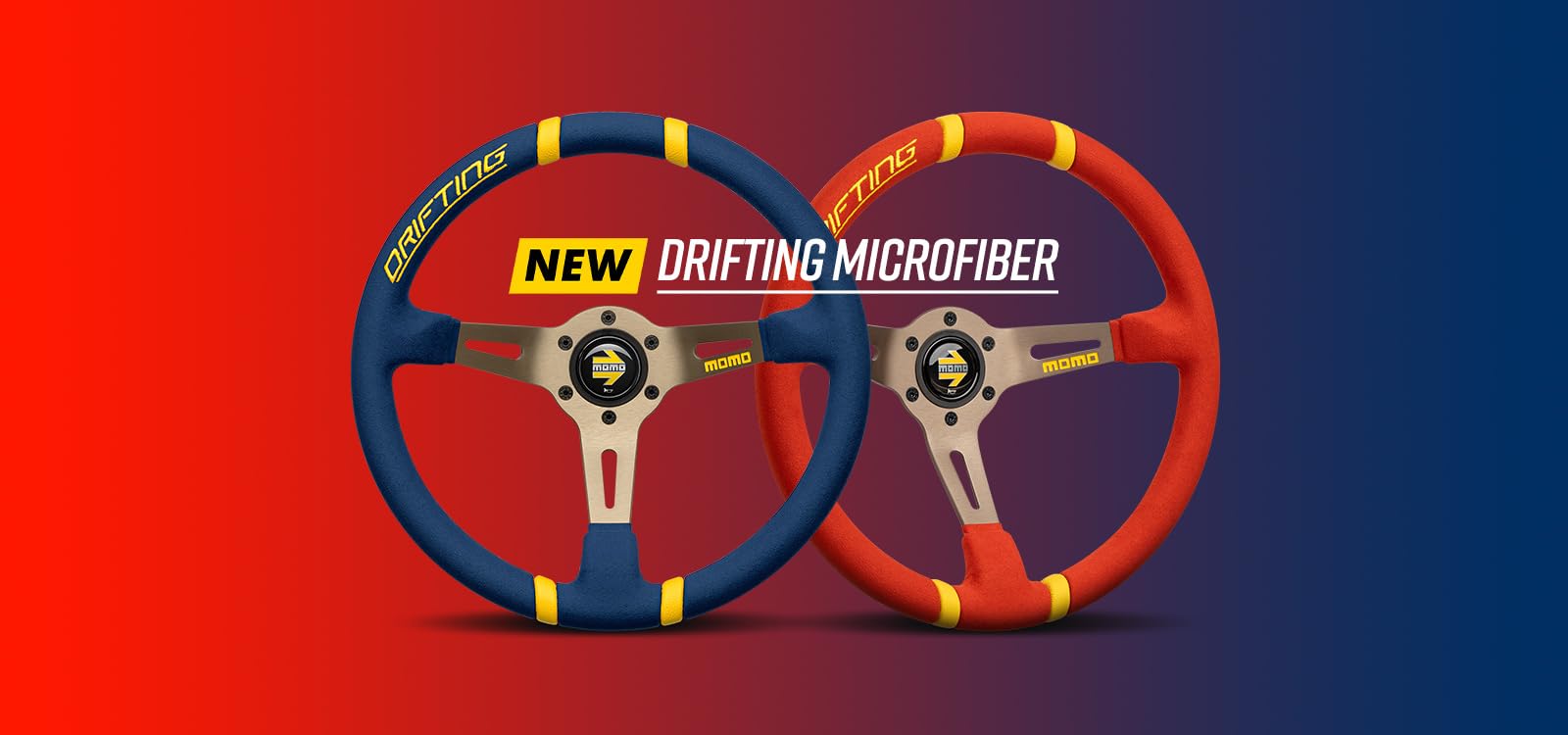 MOMO Drifting - Volante in microfibra, 350 mm, colore: Rosso/Raggi Antracite