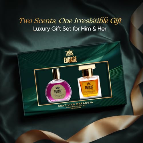 Image of Engage Brazilian Maracuja Luxury Perfume Gift Set for Men & Women 25mlx2, Unisex Perfume, Long Lasting Luxury Perfume, Premium Couple Gift Set, Birthday, Anniversary Gift Hamper