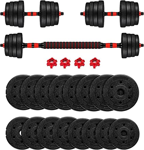 HUEP Adjustable Dumbbell Set,Male and Female Fitness Free Weight Dumbbell Set with Connecting Rod can be Used as a Barbell for Home Fitness and Exercise Training (44lb-110lb) (3Red(88lb)) (3Red(88LB)) HUEP Adjustable Dumbbell Set,Male and Female Fitness Free Weight Dumbbell Set with Connecting Rod can be Used as a Barbell for Home Fitness and Exercise Training (44lb-110lb) (3Red(88lb)) (3Red(88LB))