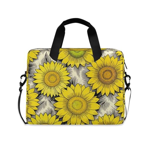 Sac à bandoulière pour ordinateur portable de 15.6 pouces zippé jaune