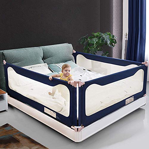 Barrière de lit bébé bleue 1,5m avec levage vertical réglable - 4