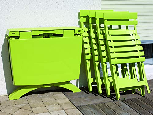 Table de Jardin pliante en résine VEGA - GROSFILLEX - 118 x 77 cm Lin Gris