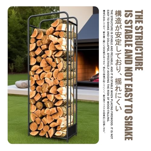 Support à bûches en fer forgé robuste au design durable pour intérieur - 6