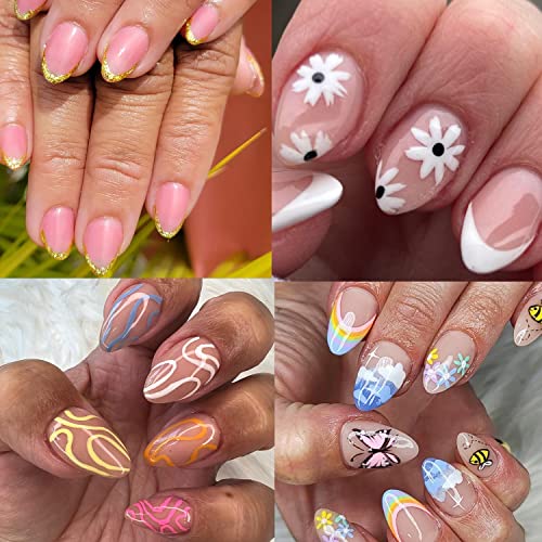 Una Gella Short Almond Gel Nail Tips 360Pcs 15 Sizes Clear Press On Nails Base Tips Short Almond False Fake Tips Full Acrylic Nails Short Almond Shaped For Nail Extension Diy Salon Soft Gel Tips #TOP1