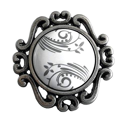 Cabinet Knob Antique Pewter White Gray Grey Drawer Knob Ceramic Cabinet Handle Porcelain Dresser Pulls Kitchen Handles Hardware (Dia: 1.8 (46 mm))