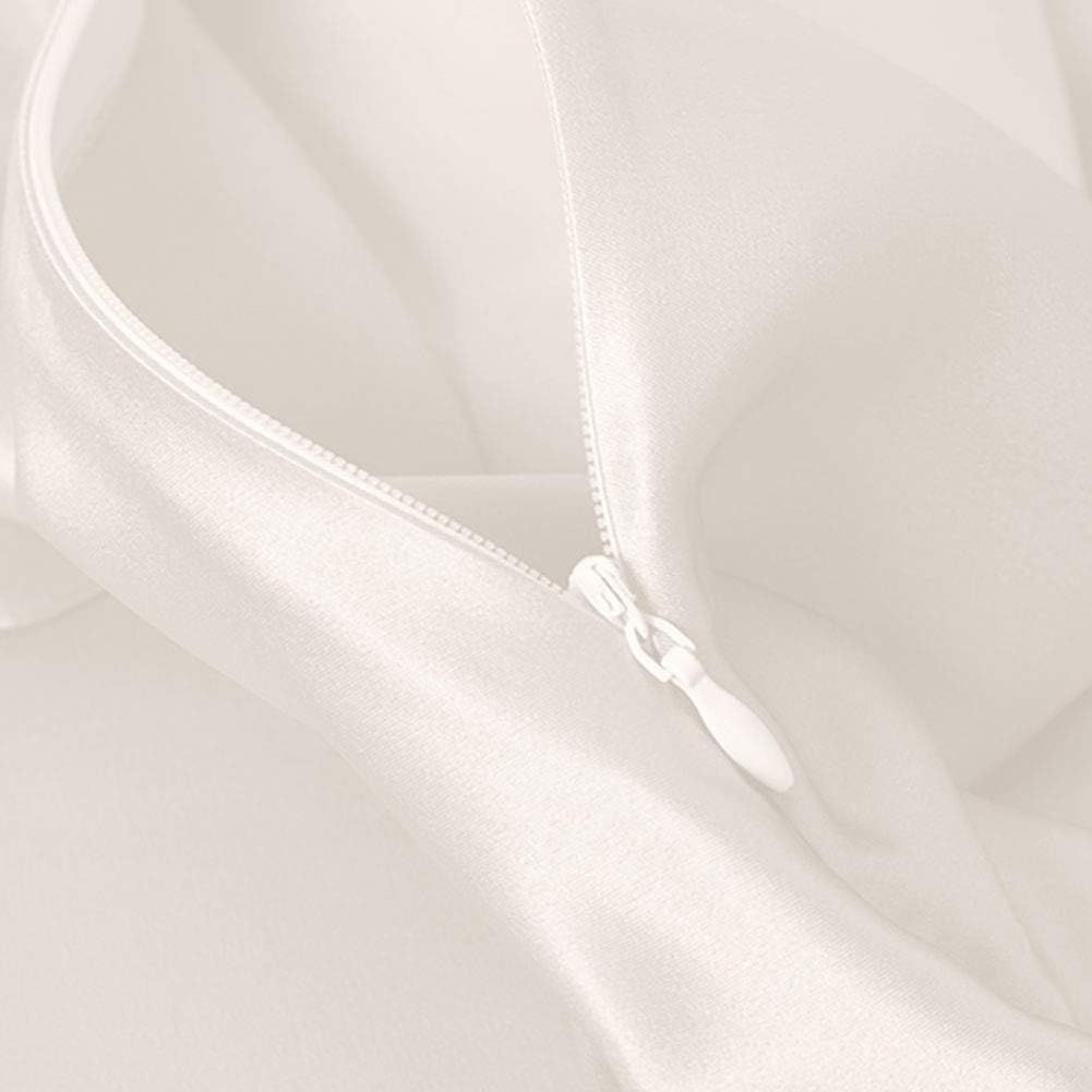 THXSILK 100% Silk Pillowcase for Hair and Skin, 22 Momme 7A+ Silk Pillowcase Set, 1 Pillow case with Hidden Zipper, 1 Eye Mask, Gift for Women Men (Standard, White)