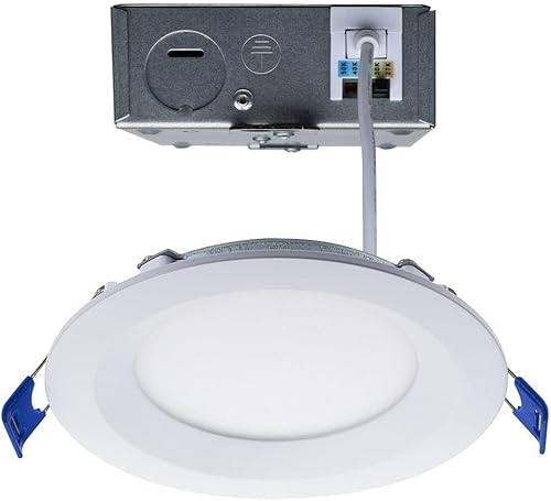 Satco 4 pulgadas 12W CCT seleccionable bajo perfil redondo retroceso deflector downlight con controlador remoto en estilo utilitario