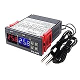 【Doppelrelaisausgang】 Dieser digitale Temperaturregler STC 3008 kann zwei Geräte gleichzeitig mit unabhängigem Sensor und Ausgang steuern. Stromversorgung: AC 110V~220V. Ausgangsrelaiskontaktkapazität: 10A max.