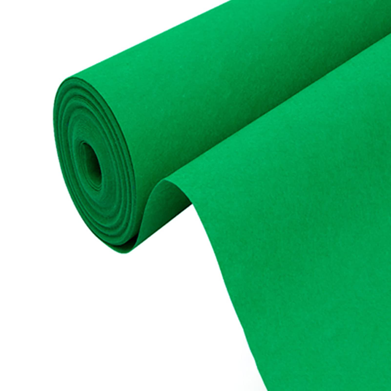 KAMPCO Hochzeit Gang Läufer Grün, Teppich Läufer für Hochzeit Zeremonie außerhalb, Polyester Stoff Teppich Rolle für Party Dekoration (Dicke: 2mm)