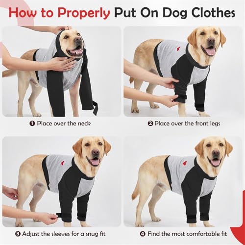 Image of SlowTon Dog Recovery Suit, Dog Leg Sleeve to Stop Licking, Elbow Protector