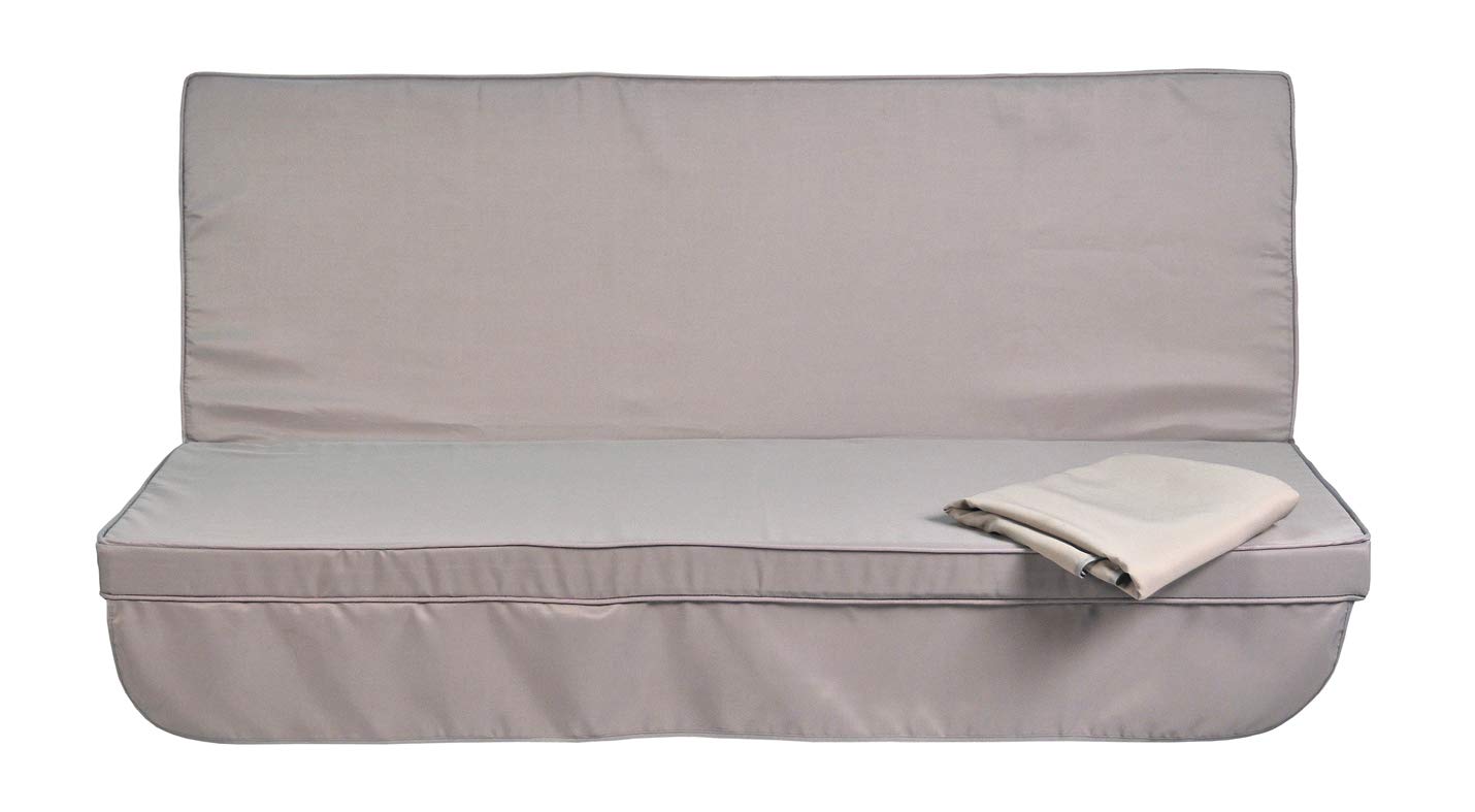 Cuscino Per Dondolo 3 Posti Sfoderabile - Con Tettuccio Anti UV, Verde/Bianco