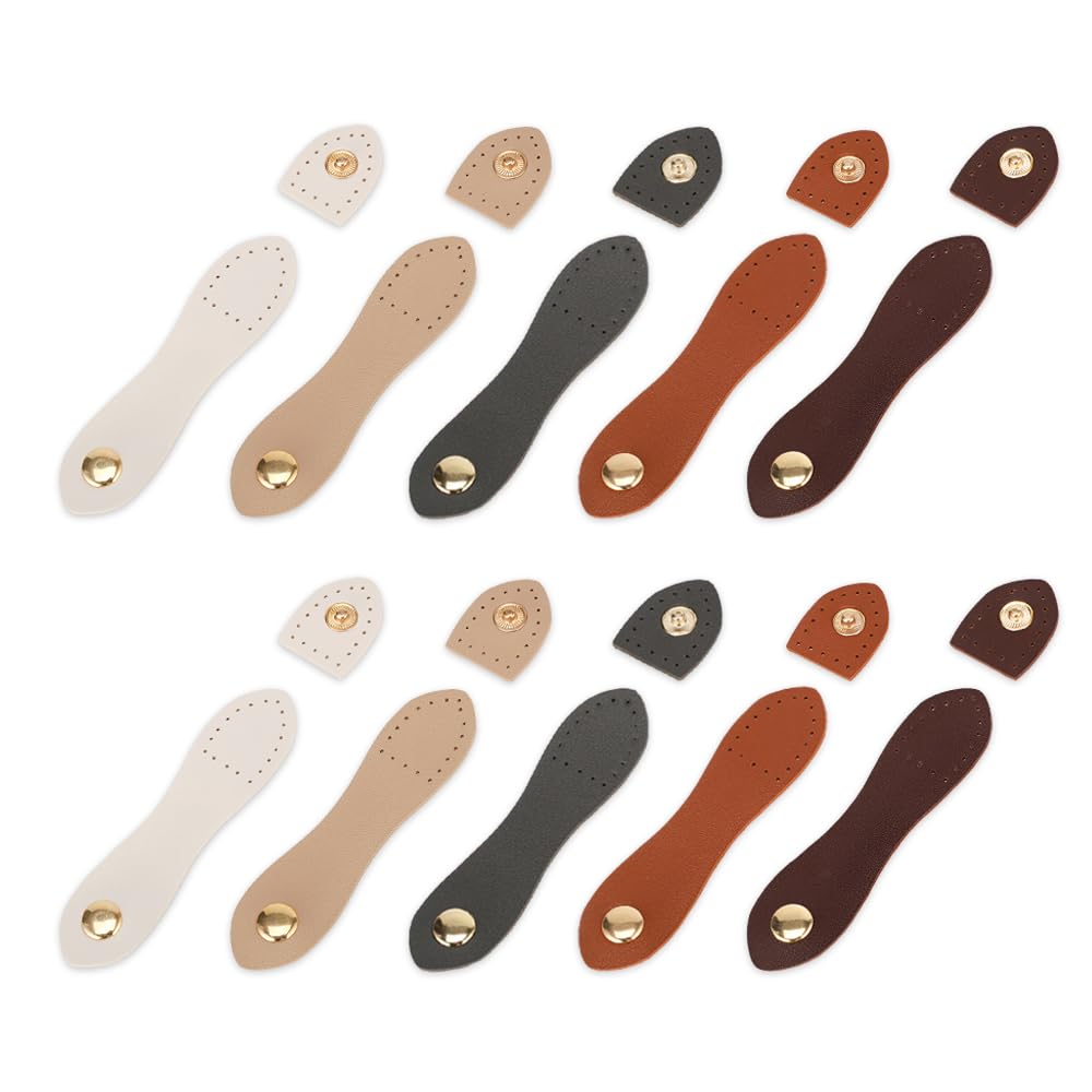 10 Juegos Hebillas de Cuero para Bolsos,Cierres para Bolsos de Crochet, Cierre Bolso Ganchillo,Hebillas de Presion,Leather Buckle para Cartera, Chaqueta, Cuaderno, Manualidades-5 Colores