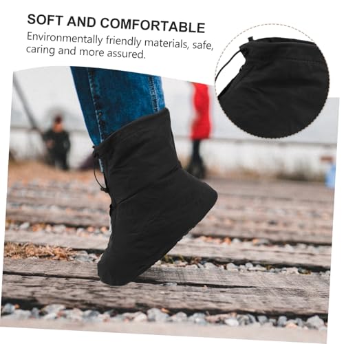 Cubierta para zapatillas de ciclismo negra antideslizante y resistente al desgaste, funda impermeable para lluvia, exterior, con cierre de cremallera elástico para senderismo, pesca y escalada miniatura 3