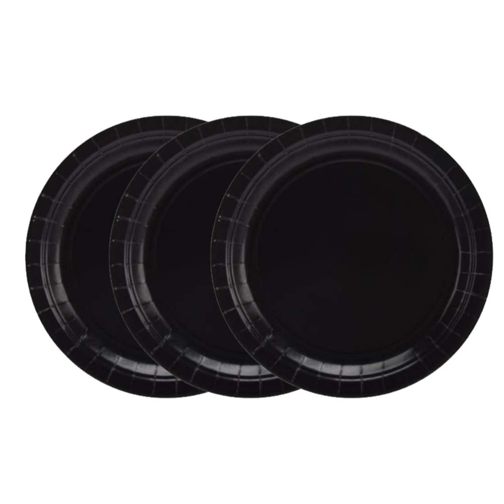 Amazon Co Jp Iplusmile 使い捨て プレート 紙皿 丸皿 皿 紙 黒 おしゃれ 家庭用 業務用 パーティー用品 16枚入り ホーム キッチン