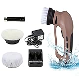 Shoe Polisher, Cordless Power Scrubber with Rechargeable Battery Sponge Pad, Brush, Shine Kit for Leather Cleaning, Oiling and Polishing