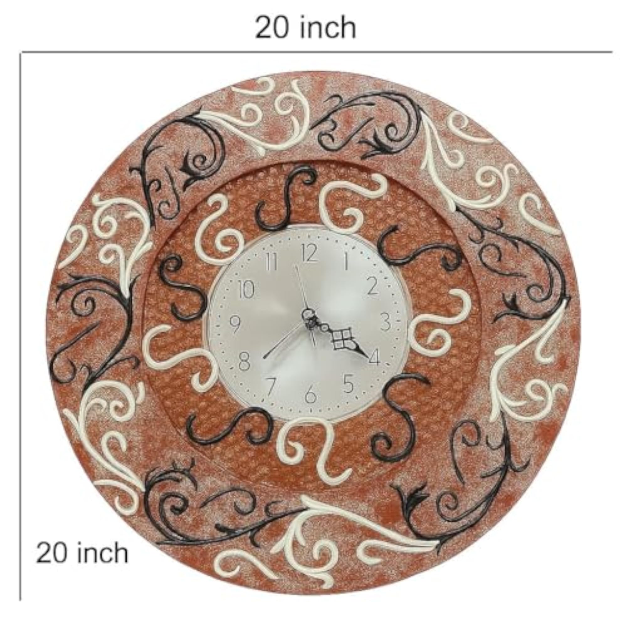 Handcrafted Copper-Orange Decorative Wall Clock