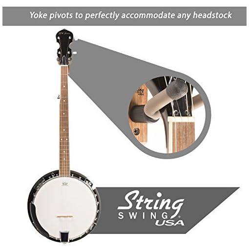 Banjo Hanger Wooden Wall Holder Black Walnut Hardwood String Swing Cc01B-Bw - Image 3