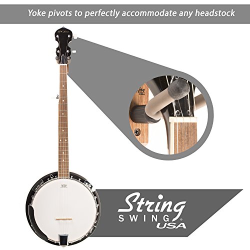 Banjo Hanger Wooden Wall Holder Black Walnut Hardwood String Swing Cc01B-Bw - Image 3