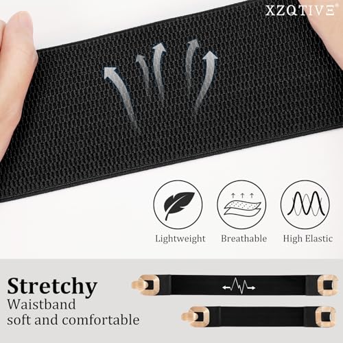 XZQTIVE Women Wide Elastic Belts for Dress Fashion Stretchy Waist Belts for Ladies with Gold Buckle2
