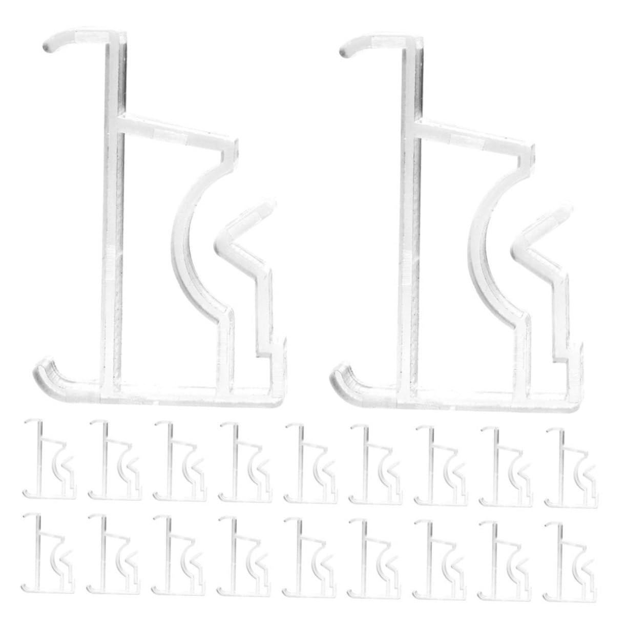 Happyyami 20pcs Clear Plastic Vertical Blind Clips Invisible Hidden Valance Clips for Horizontal Blinds Hardware Accessories for Home and Office Window Drapery