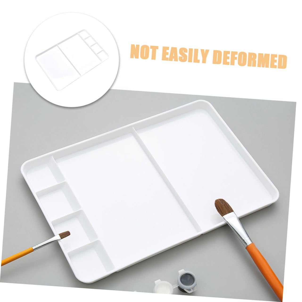 Palette de Peinture Plastique PP à Compartiments Multiples, Blanc