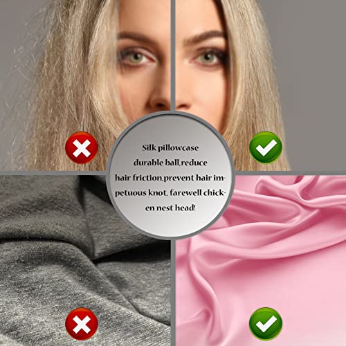 Silk Pillowcase for Hair and Skin,Soft,Breathable and Sliky 100% Queen Silk Pillow Case Set of 2,Both Sides Natural Mulberry Silk Pillowcases with Hidden Zipper(Queen Size 20"X 30",2pcs)