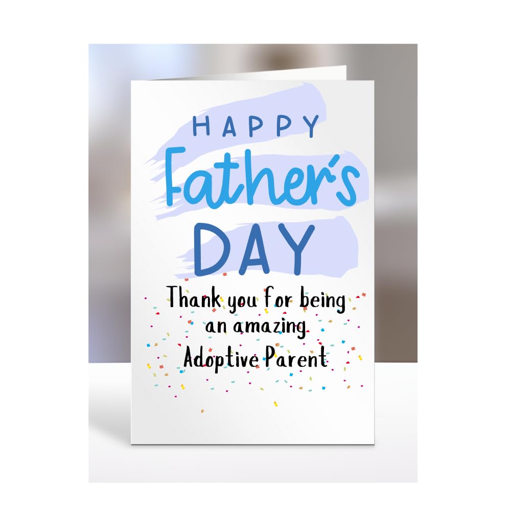 Thank you for being an amazing, Happy Father's Day Card for Adoptive Parent, gifts for men, women, him, her, boy, girl, female, male, presents, from, A5-251_7