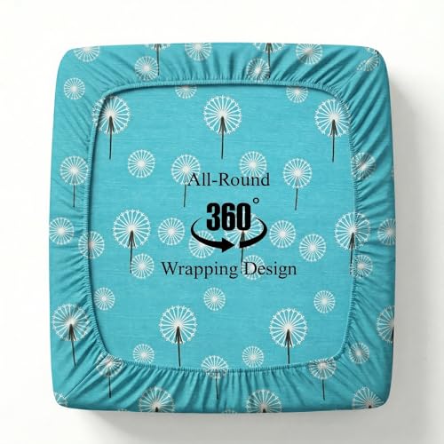 Image of VAS COLLECTIONS King Size Cotton Fitted Bedsheet (78 x 72 + 14 Inches) with Deep Pocket | 220 TC Soft Breathable Wrinkle Free Elastic Bed Sheet for King Mattress | (Sky Blue)