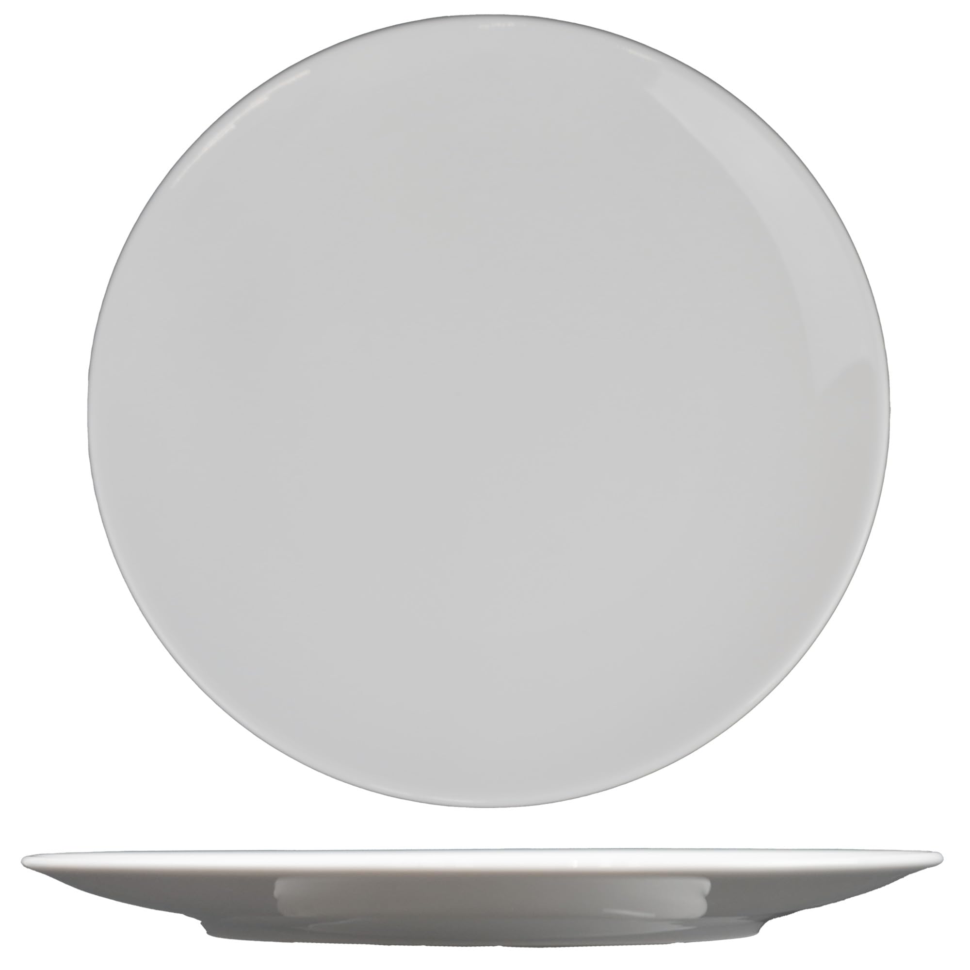 summa Pack de 6 platos llanos coupe blancos - 28cm - Colección Alba - Platos de Porcelana de altas prestaciones - Diseño elegante - Uso en casa y restaurantes