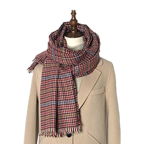 Szalik Lekki Kobiety Tartan Szalik, Zimowe Długie Szaliki w kratę Ciepłe Okładki Dla Damskich Spinning Tassel Szal Długi Stule Szal Miękkie
