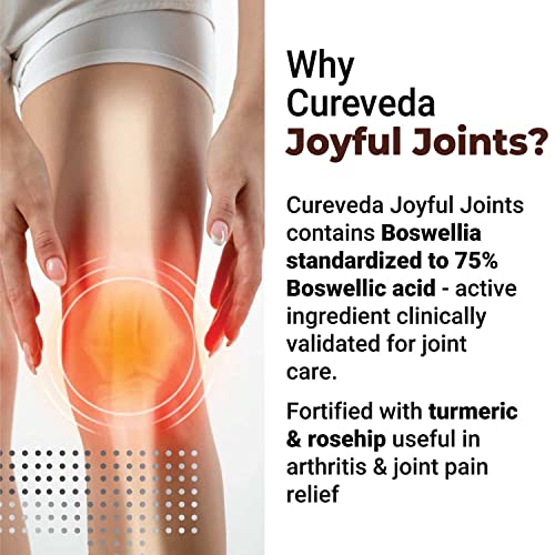 Image of Cureveda Herbal Joyful Joint Support Supplement Tablets For Bone,Joint Wellness (60 Tablets)