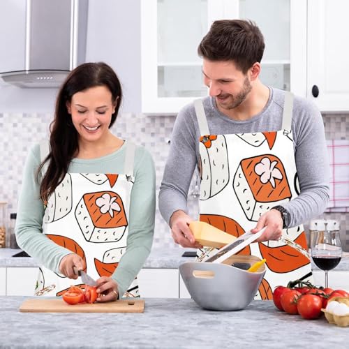 Tablier de serveuse anti-taches saumon japonais idéal pour restaurant