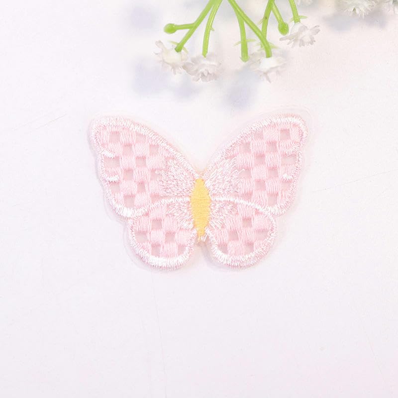 Parches de Bordado 30 Parches de Ganchillo con Forma Mariposa pequeña, 6 x 4 cm, Bordados, for Planchar, Chinos, for Coser en Ropa, Vaqueros y Chaquetas(Orange)