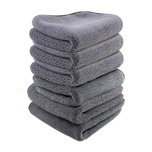 Image of Autofy 500GSM Microfiber Cloth - 40cm x 40cm - Pack of 6 - Double Sided, Lint Free, Super Soft Plush for Car & Bike Cleaning - Sueded Edges for Scratch-Free Cleaning