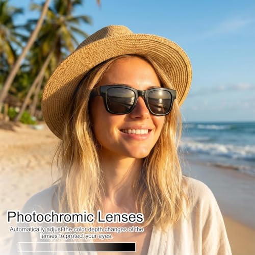 Image of AI Smart Glasses with Photochromic Lenses, Translation & Voice Assistant | Bluetooth Audio, 160+ Languages for Real-Time Translation, Meetings, Travel, Music and Hands-Free Calls for Men & Women