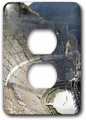 3dRose Ephesus Theatre - Bouleuterion, stage, travel 2 plug outlet cover image 3