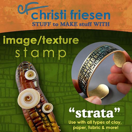 Aves Co Rubber Texture Clay Stamps Strata - Christi Friesen Stamps - Playful Texture for Clay Art, Paper, Fabrics - Rubber Stamp