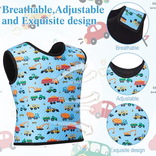 Image of Janmercy Kids Compression Vest Ages 2 to 9 Soft Adjustable Breathable Neoprene Comfort Vest for Boys Girls School Home Daily(Truck,Small)