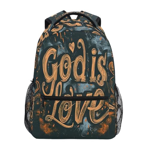 Backpack God Is Love for Men Women Daypack Travel Laptop Backpack Book Bag 12 ×16.9 In