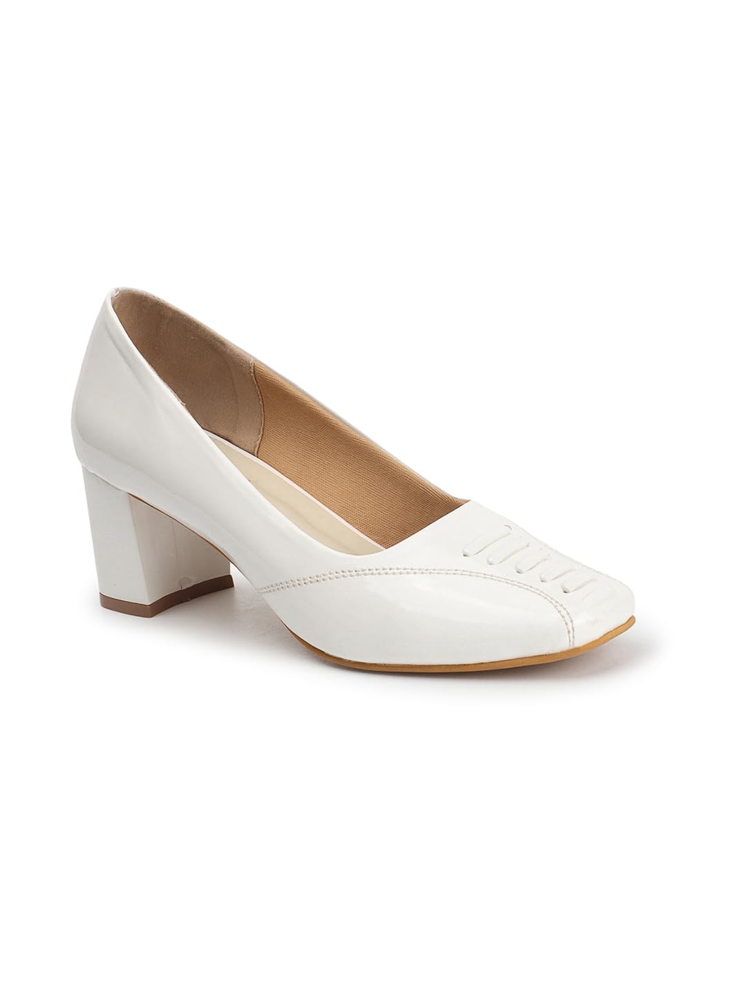 iconics Women's Solid Pointed Toe Block Heel Pumps-picture-10