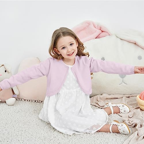 Image of Girls Cardigan Bolero Ruffle Open Front Button Cover-Up 3-12Y