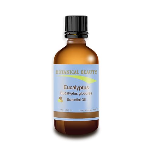Botanical Beauty Aceite esencial de eucalipto, 100% puro, destilado por vapor, 0.33 oz-0.3fl oz