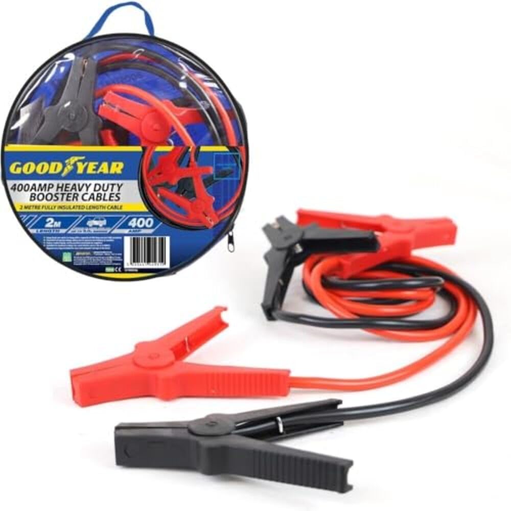 Goodyear 400Amp Starter Jump Leads 2M Car Bike Vehicle Jumper Booster Cables from B&Q