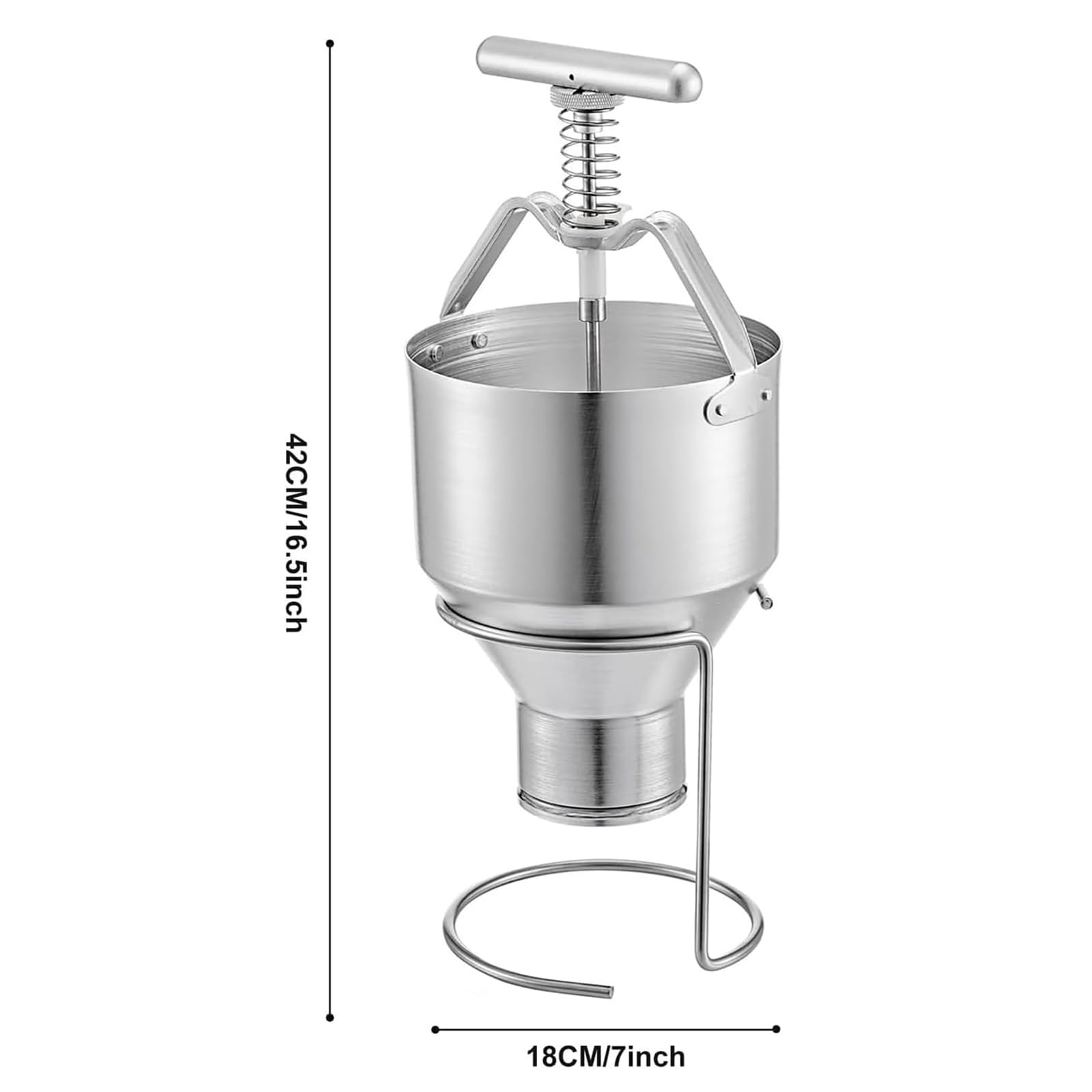 Donut Maker - Depósito de acero inoxidable con dispensador de grosor ajustable y cuentagotas de tolva, herramienta profesional para panadería casera y uso comercial
