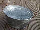 dekorativ, praktisch Zinkwanne, Pflanztopf, Zinkbottich, Blumentopf, Pflanzschale, 33 x 26