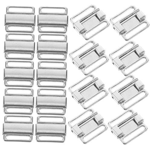 DOITOOL 1set 50pcs Bra Shoulder Strap Buckles Silver Hook Bra Clip Hook Alloy Front Buckle 12mm Retainer for Women