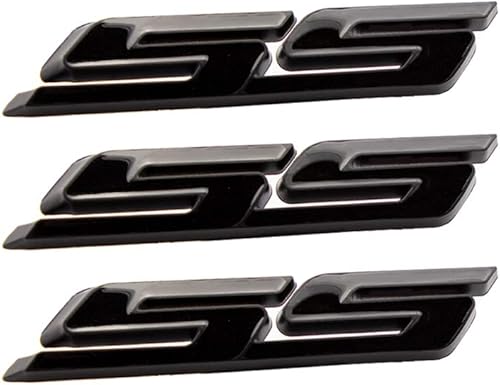 3 piezas de emblemas pequeños de inclinación SS para puerta del maletero del auto, calcomanía de metal 3D adecuada para Chevy Impala Cobalt Camaro
