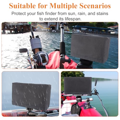 Image of Fishfinder Cover 3-10in,Depth Finder Oxford Fabric Waterproof Protection Accessories,for Hummingbird Lowrance Models,Protects Your Screen and Device from Sun Adverse Weather Damage Fishing