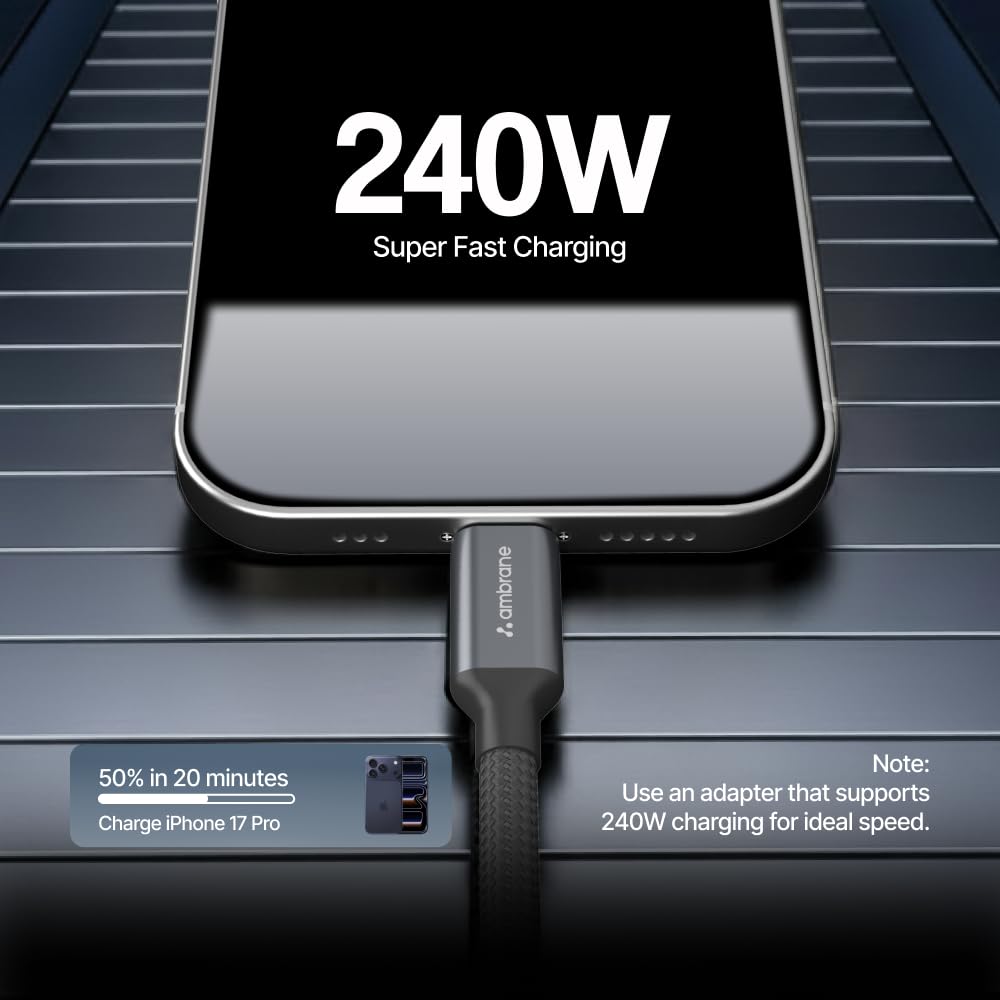 Ambrane ABCC-240 Type-C Cable - 240W Fast Charging & 40Gbps -2